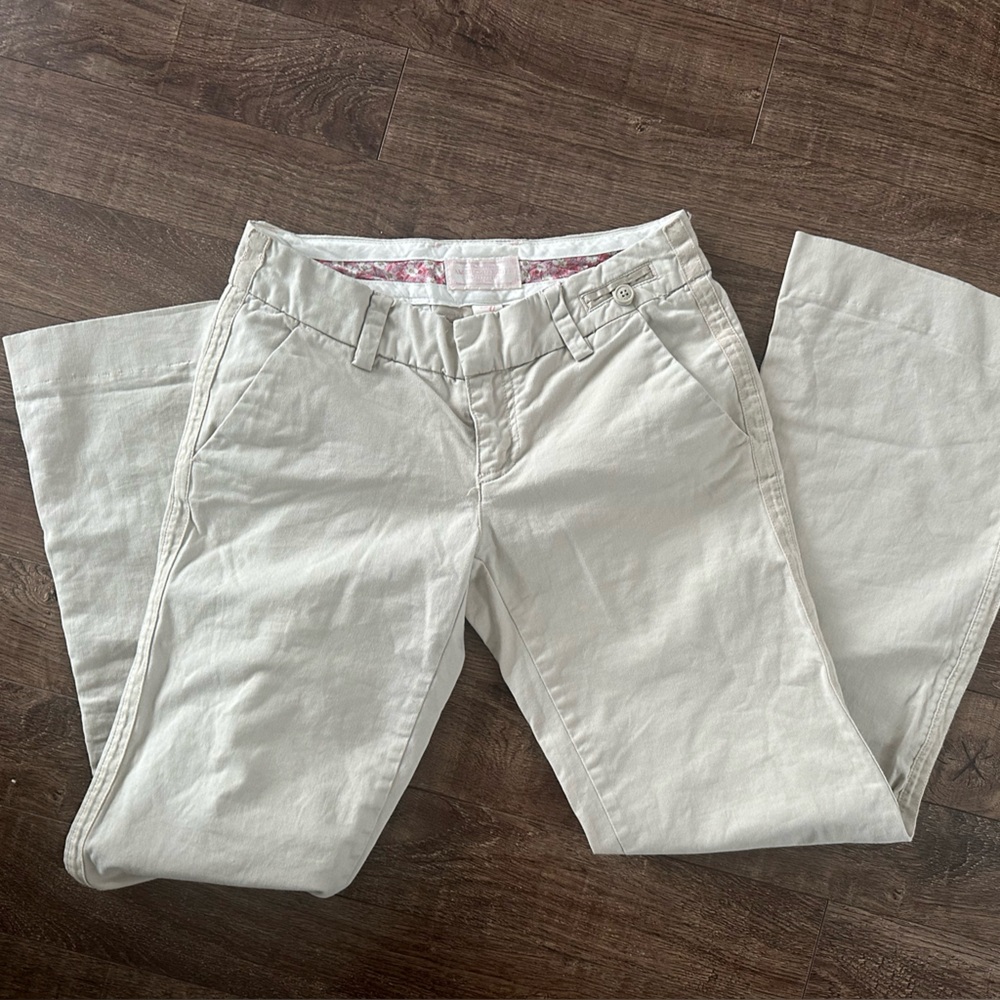 American Age Floral Lined Cream Pants